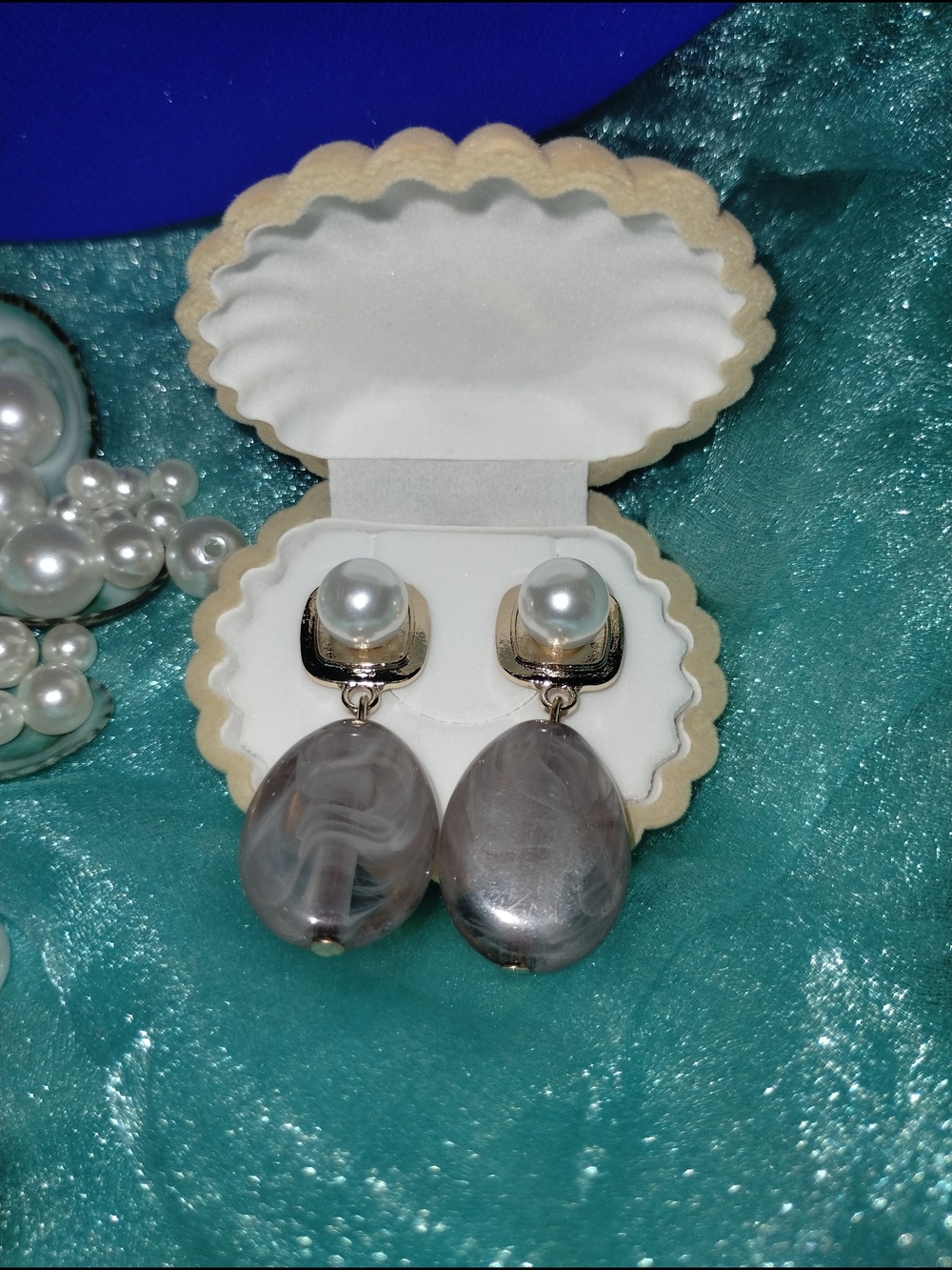 Elegant Pearl Wedding Drop Earrings - Bridal